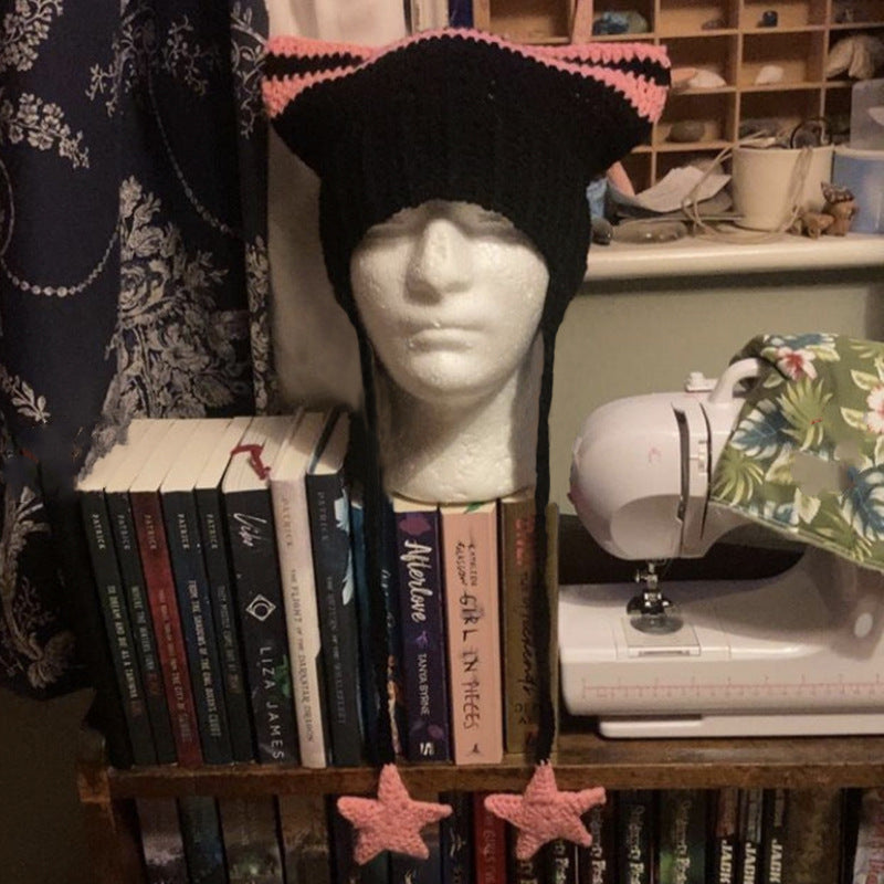 Hand Knitted Striped Woolen Cap