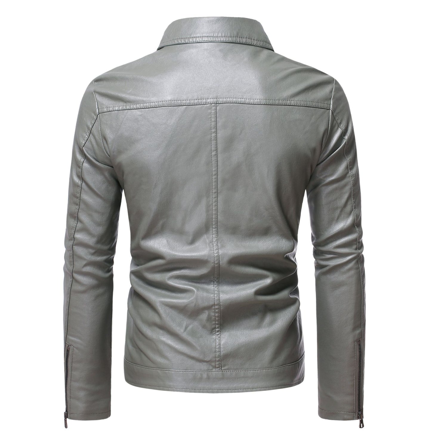 Herre Casual Slim-fit Læderfrakke