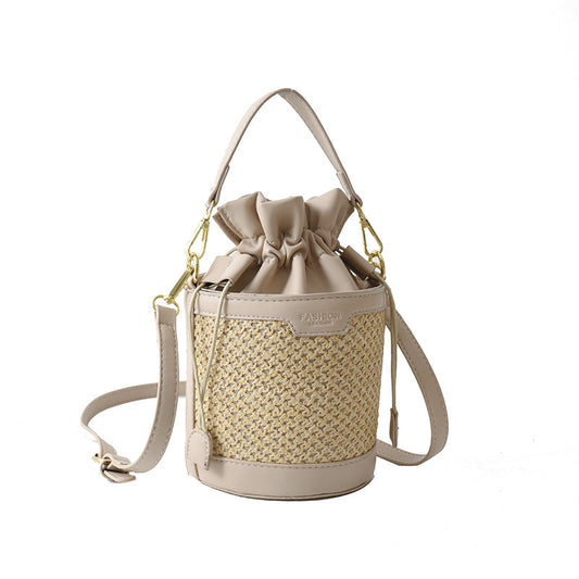 Simple And Stylish Woven Commuting Single Shoulder Bucket Bag