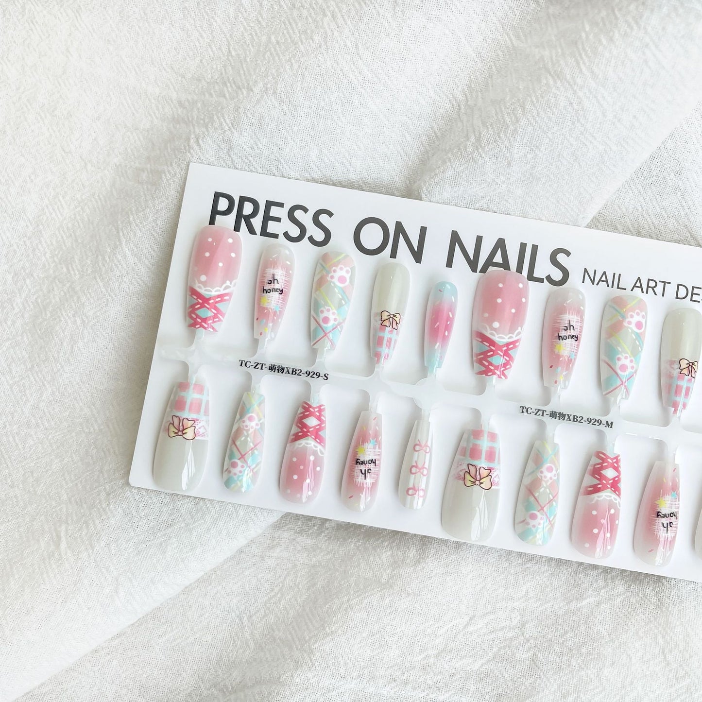 Dopamine Sweet Cool Style Bow French Fake Nail Tip