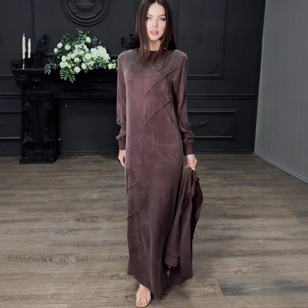 New Zip-up Cardigan Jacket And Long-sleeve, Irregular-texture Maxi Skirt Set