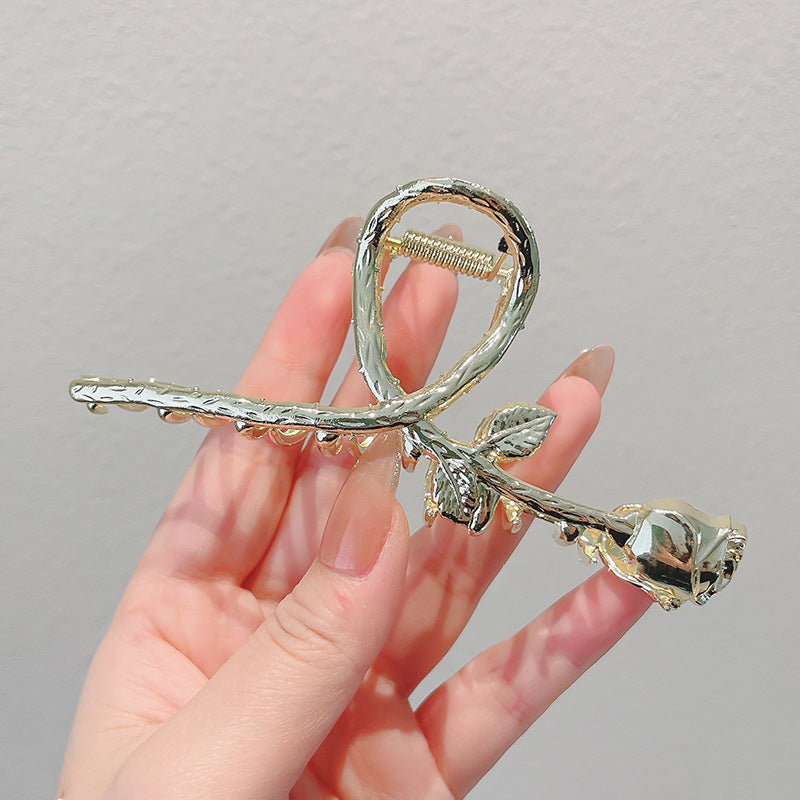 Korean Version Of Roses Oversized Catch Clip Metal