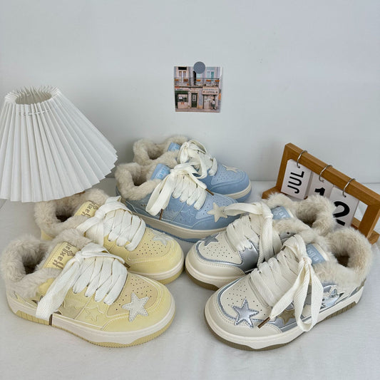Women's Outdoor All-matching Thick Bottom Fleece-lined Board Shoes