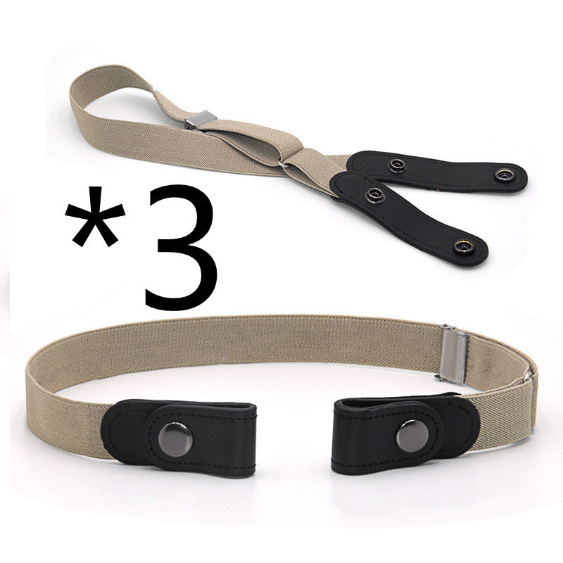 Jeans Belt Seamless Elastic Without Buckle All-match Lazy Belt