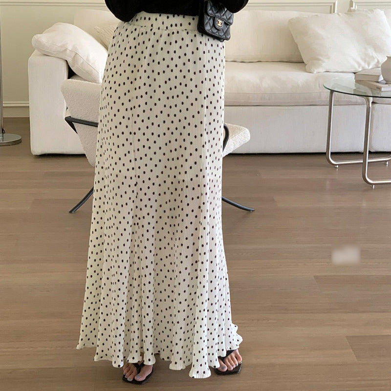 Women's Fashion Pleated Polka Dot Skirt
