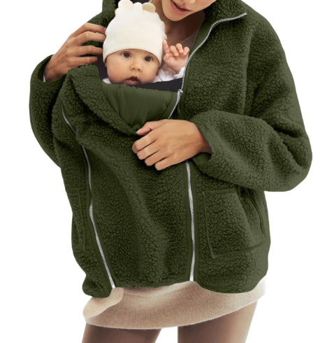 Solid Color Lazy Style Lamb Wool Coat