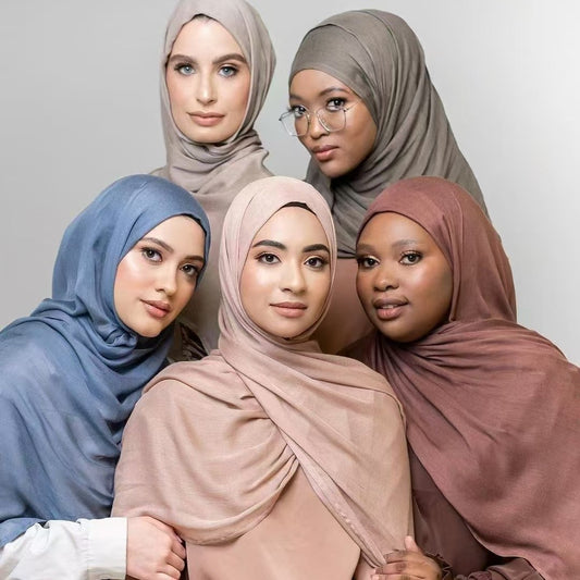 Breathable Shawl Modal Monochrome Malay Indonesian Cotton And Linen Solid Color Scarf Headcloth