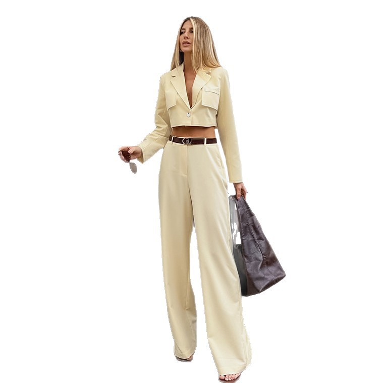 Design Sense Women's Suit Short Suit Collar Long Sleeve