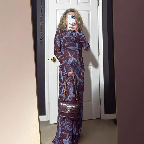 Fashionable Slim-fit Printed Dress For Women