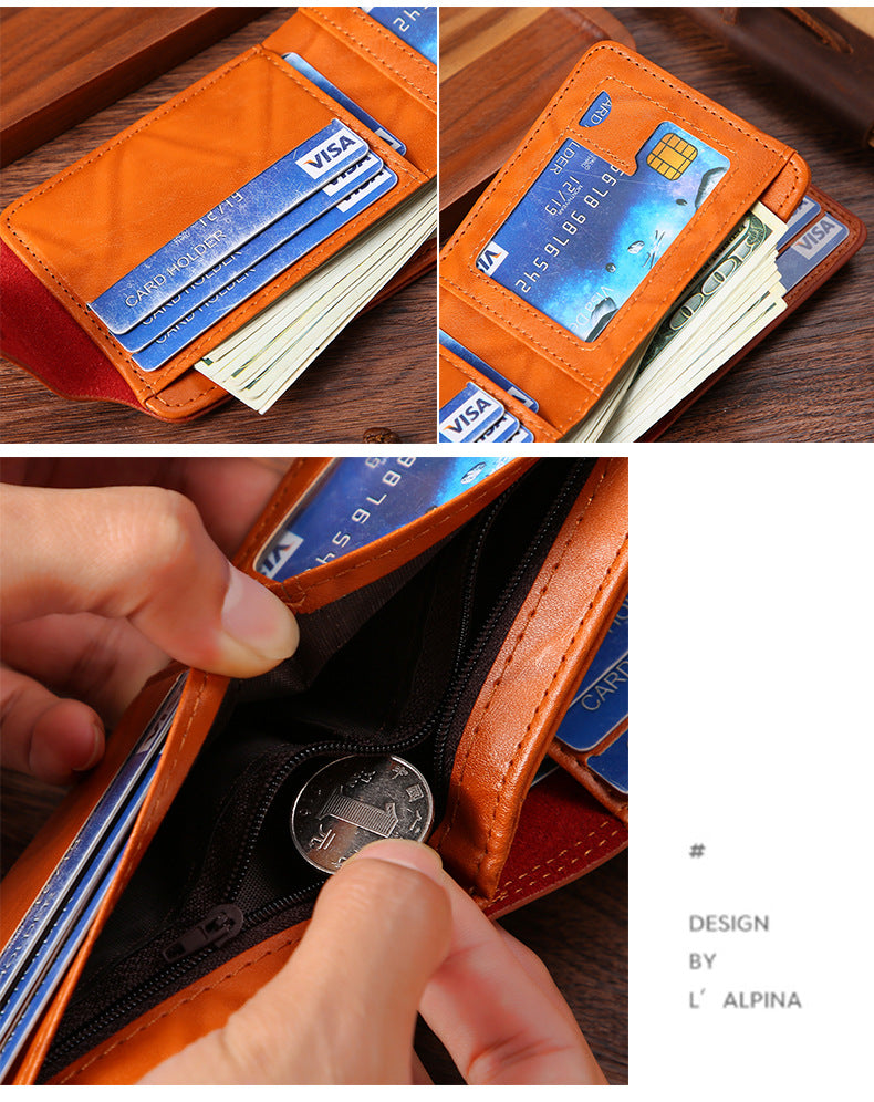 Personalized Dollar Wallet Men's Two-fold Buckle Multiple Card Slots Wallet Purse