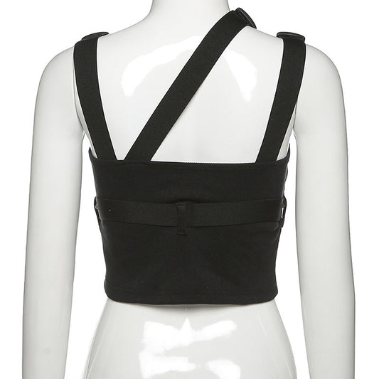 Schoolbag Buckle Short Strap Vest For Women