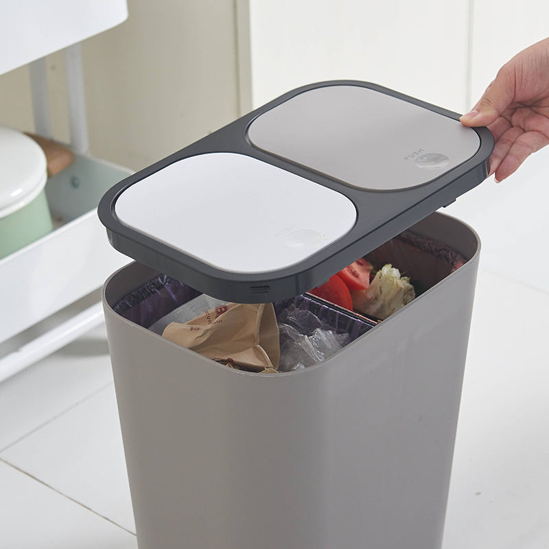 Household Classification Trash Can Living Lid Dry And Wet Separation Trash