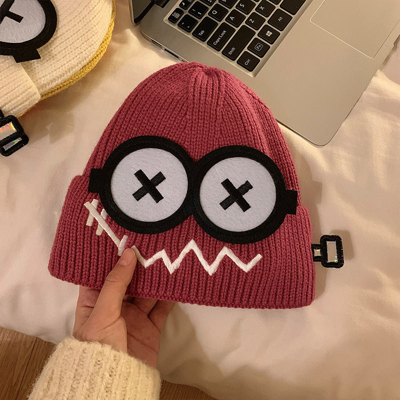 Cartoon-Knit Beanie For Fall And Winter