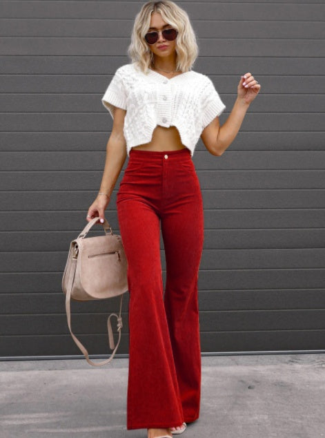 Pants Slight Rags High Waist Casual