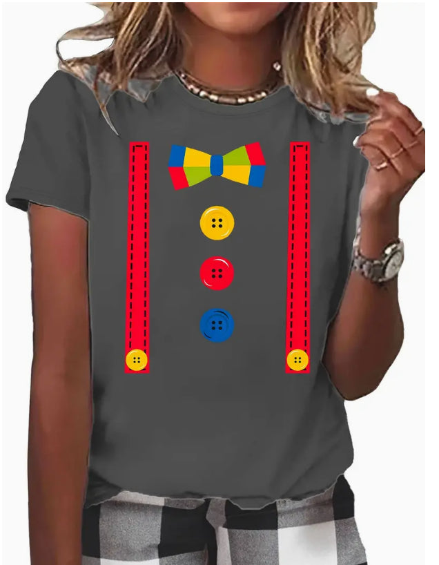 3D Digital Printed Casual Round Neck Short Sleeved Shirt