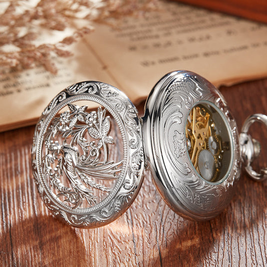 Roman-style Semi-automatic Mechanical Pocket Watch