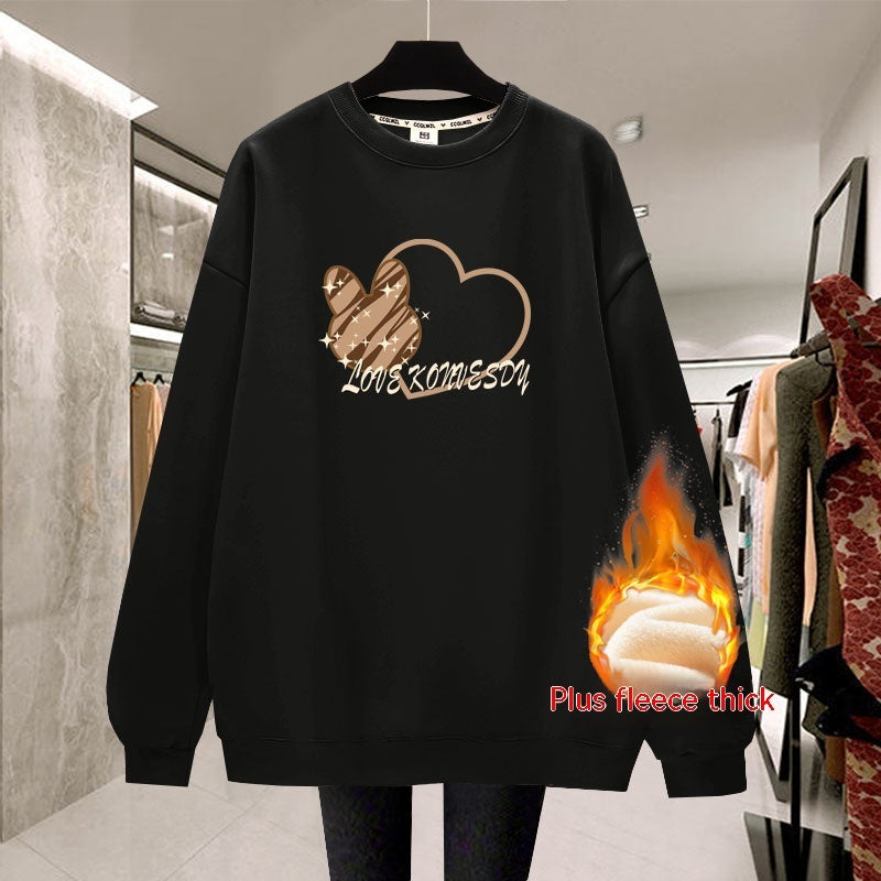 Student Lazy Style Plush Thickened Top Pullover