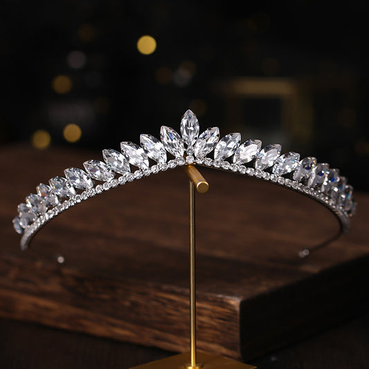 Rhinestone Crown Headband Bridal Zircon