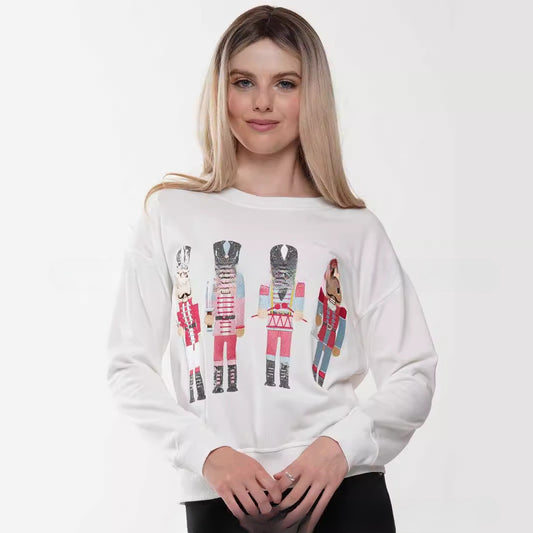 Juleelement Rundhals Pullover Med Broderi Og Pailletter