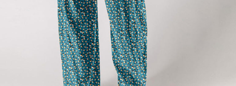 Printed Overalls With Pleated Pockets