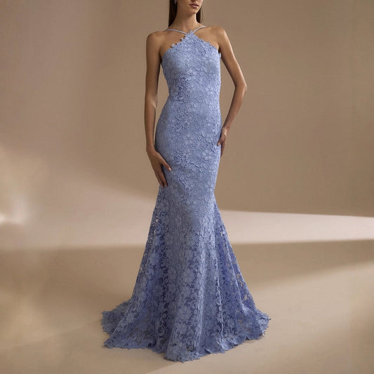 Elegant Lace Mermaid Evening Gown For Banquets