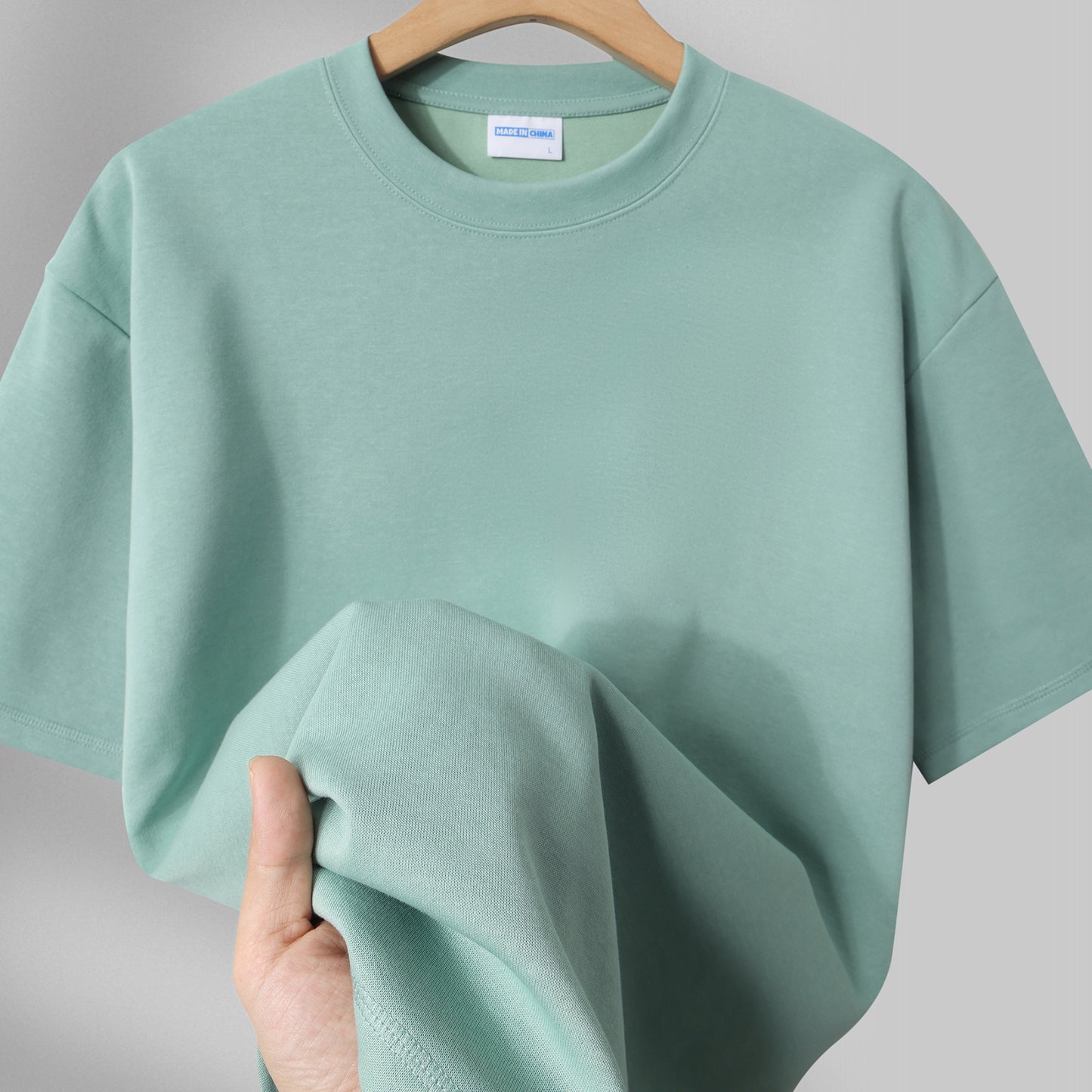 Fashion Men's And Women's Couple's Clothes Loose Shoulder Solid Color Base Shirt