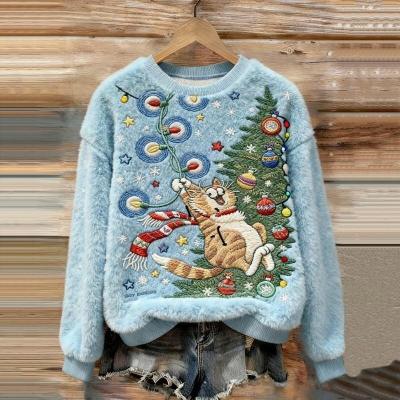Dame sweatshirt med print