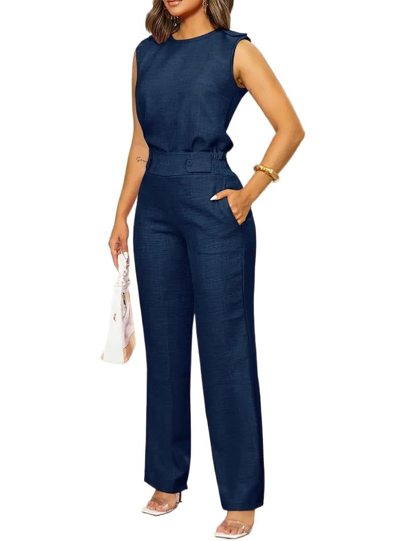 Spring And Summer Leisure Sleeveless Loose Trousers Suit Cross-border Foreign Trade