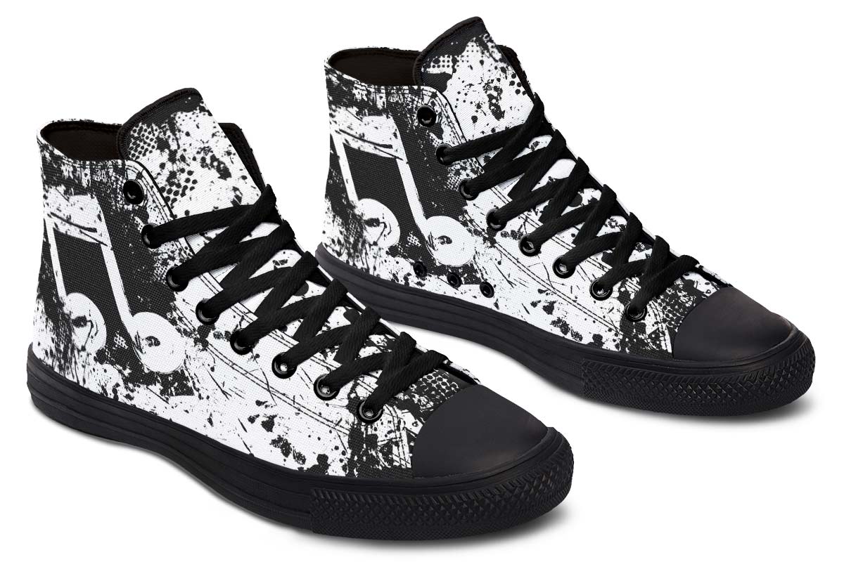 Men's And Women's Fashion Color Printing High-top Canvas Shoes