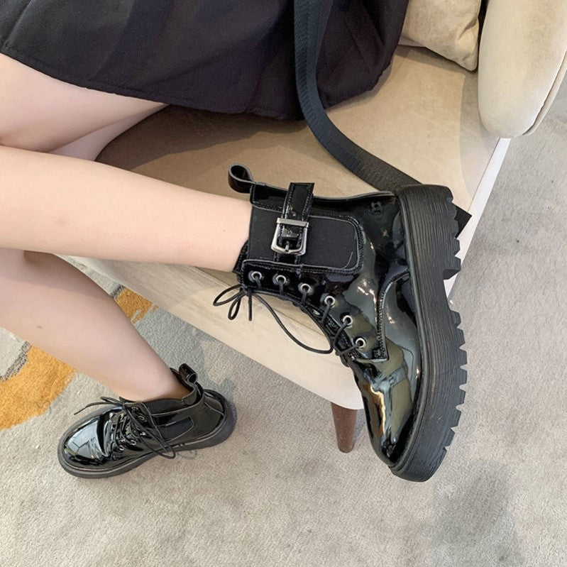 New British Style Comfortable Mid-tube Thick-soled Fashion Boots