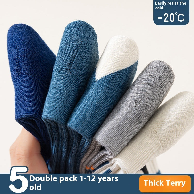 Children's Winter Thickened Velvet Padded Warm Terry Tube Socks