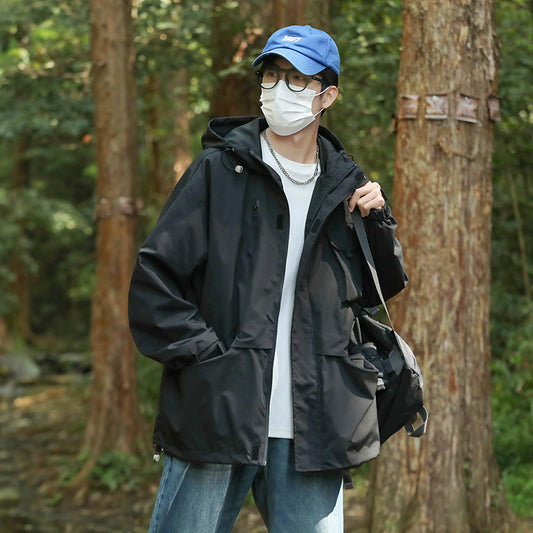 Men's Shell Jacket Cargo Jacket Coat All-match Casual Handsome