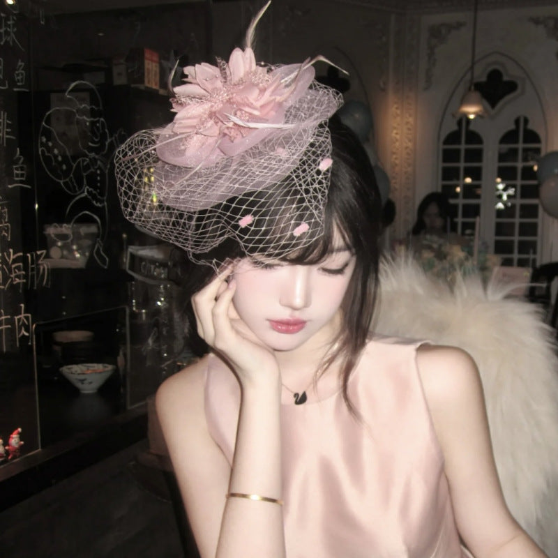 Dinner Socialite Gathering French Retro Feather Headdress Flower