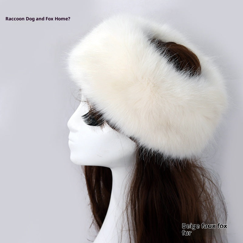 Elastic Faux Fur Fox Fur Headband For Women