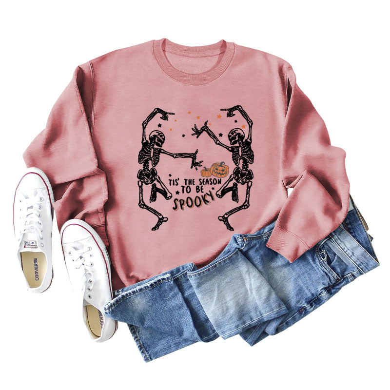 European And American Letter Print Loose Long Sleeve Sweatshirt