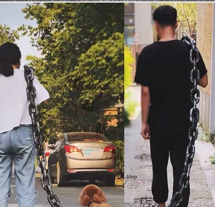 Internet Celebrity Same Style Dog Leash Simulation Rough Spoof Big Shot Video Special Props Walking Hand Holding Rope