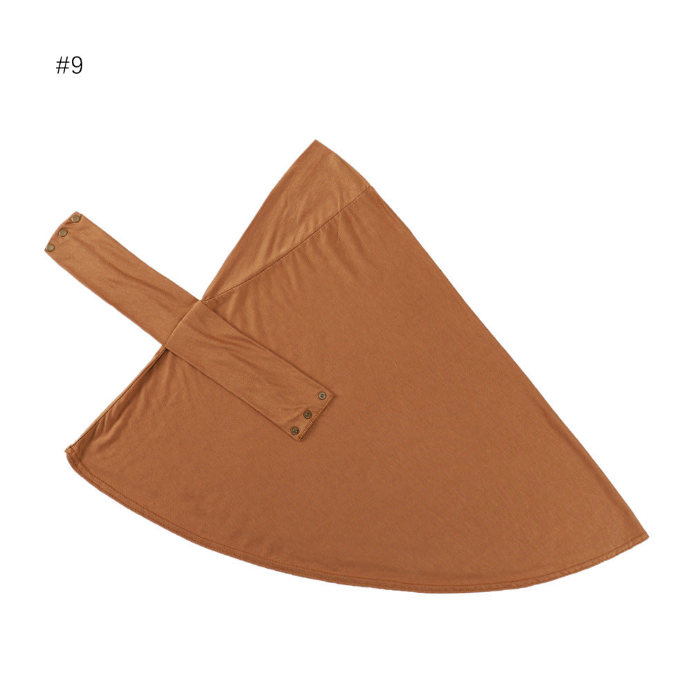 High Elastic Multi-color Modal Breathable Strap Button Cap Solid Color Scarf