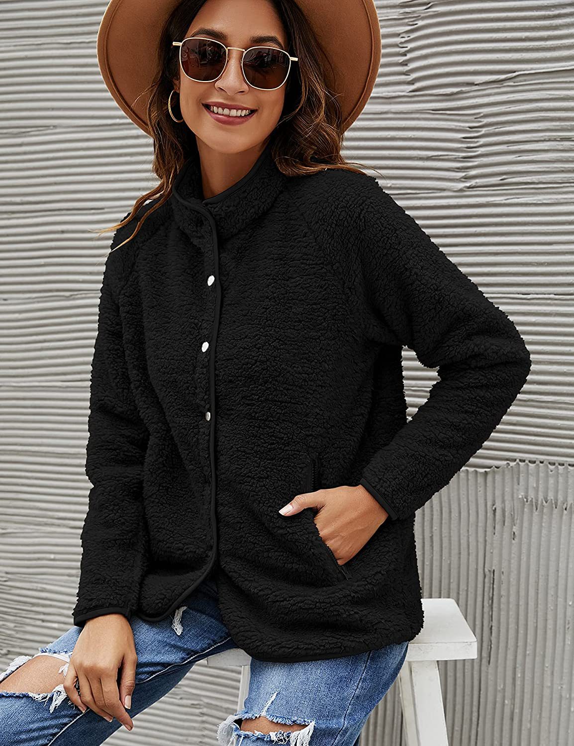 Women's Autumn And Winter Furry Jacket Coat Single-breasted