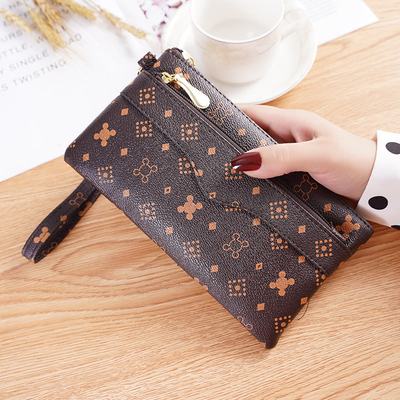Fashion Printed Female Bag Clutch Bag Leather Mobile Phone Bag Women