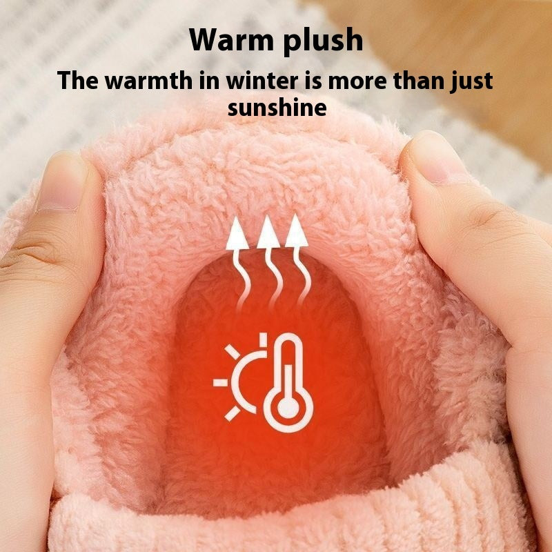 Ankle Wrap Cotton Slippers Women's Winter New Thick Bottom Home Indoor Non-slip Plus Velvet Warm
