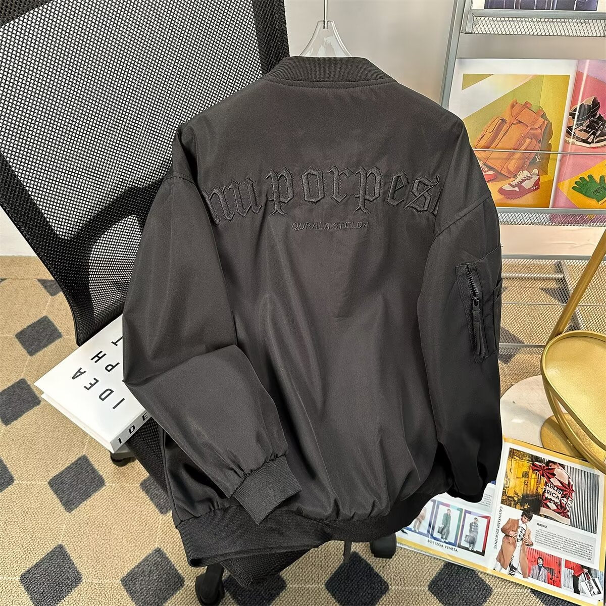 Loose-fit Couples Bomber Jacket, Mens