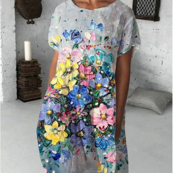 Summer Women's Fashion Print Dress