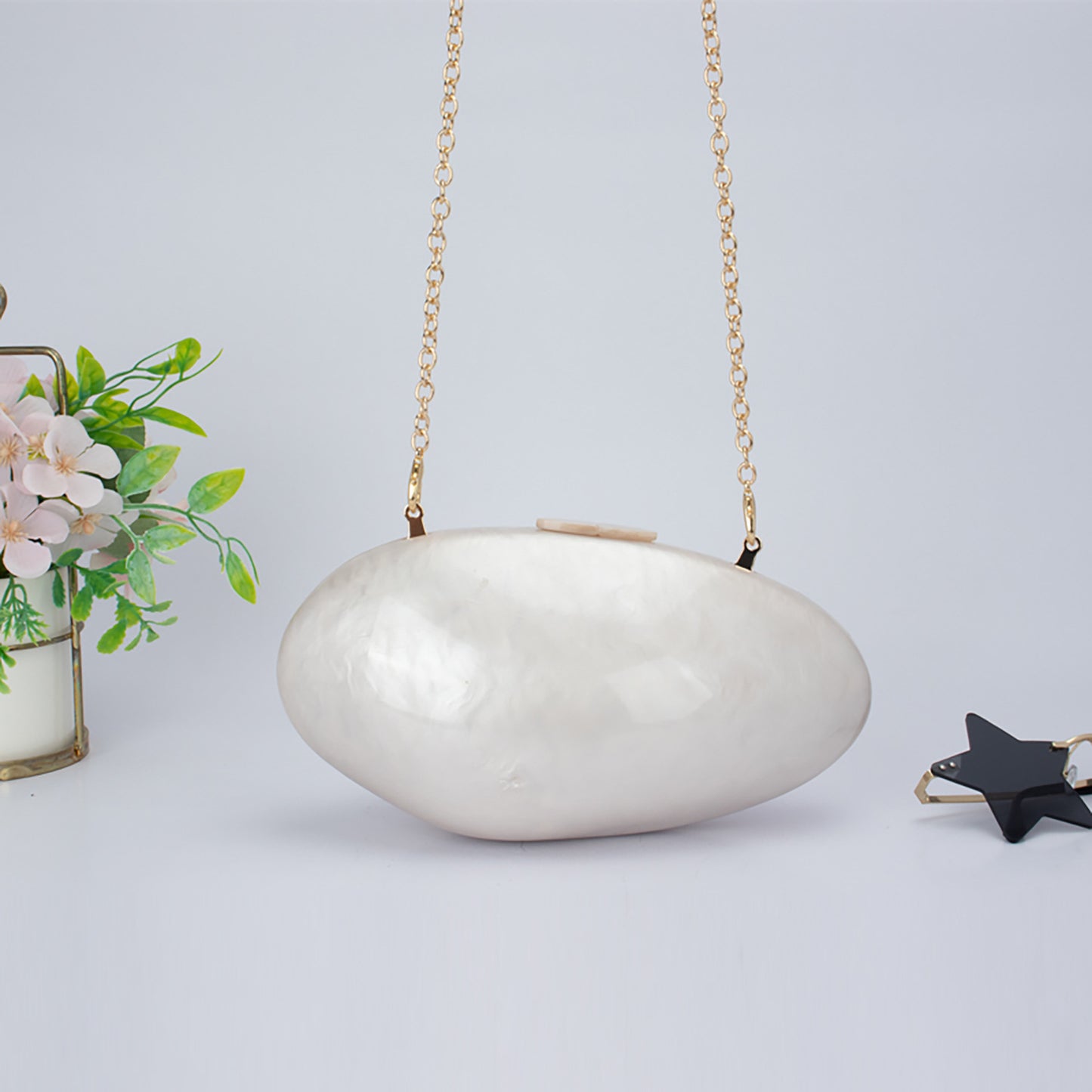 Shell Bag Dinner Wedding Clutch  Acrylic