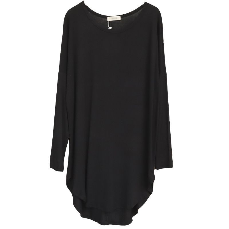 Women's Thin Irregular Layering Shirt Loose Mid-length Top
