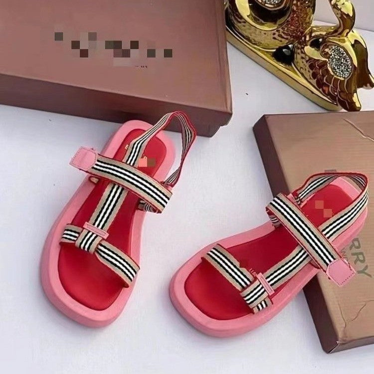 Velcro Ankle-strap Buckle Women's Open Toe Sandals