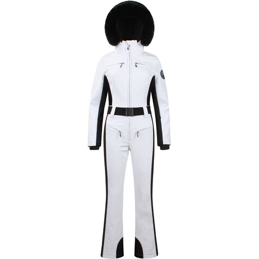 One-piece Ski Suit Female Professional Double-board Thickened Warm