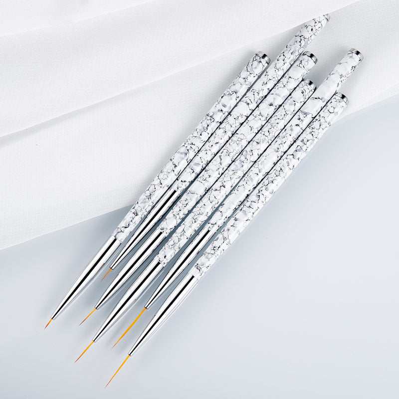 Painted Latte Art Marble Nail Brush Set