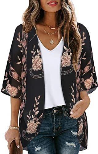 New Beach Bikini Sun Protective Blouse Vacation Chiffon Printed Cardigan