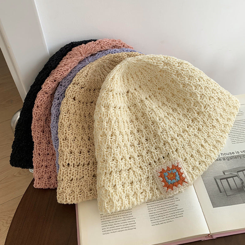 Woven Bucket Hat Women's Summer Hollow Breathable Sun-proof Sun Protection
