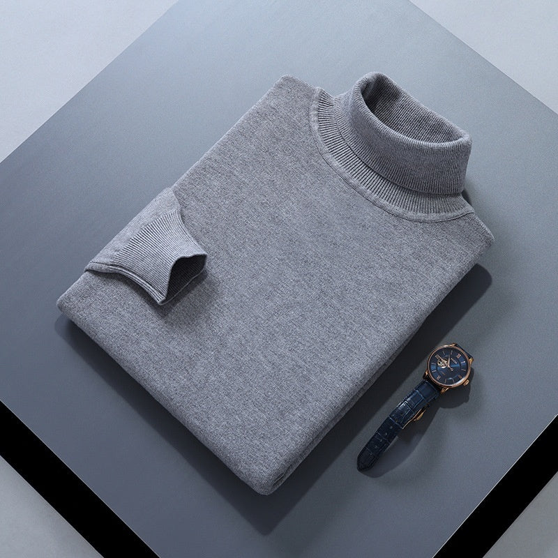 High Lapel Sweater Solid Color Casual
